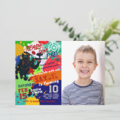 フォトペイントボール誕生日招待状ペイントボール 招待状 (スタンド正面)