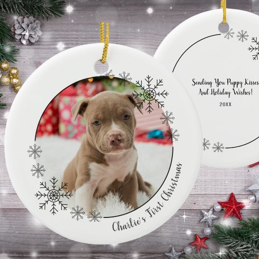 フォトペットの初めてのクリスマス セラミックオーナメント