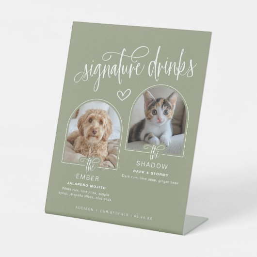 フォトペットの結婚シグネチャードリンク2 台座サイン (正面)