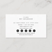 フォトペットドッグインフルエンサーソーシャルメディアQRコード 名刺 (裏面)