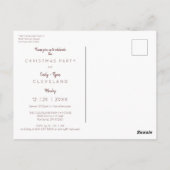 フォトペット洗練されたクリスマスパーティー ポストカード (裏面)