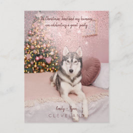 フォトペット洗練されたクリスマスパーティー ポストカード