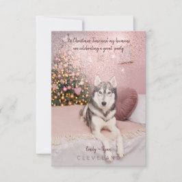 フォトペット洗練されたクリスマスパーティー 招待状