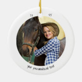 フォトペット2人初めてのクリスマスかわいいミニマル セラミックオーナメント (裏面)