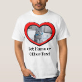 フォトペット·パーソナライズされたハート·フレーム·ラブ·ドッグ·キャット Tシャツ (正面)
