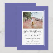 フォトペリウィンクルブルーシック結婚ズ セーブザデート (正面/裏面)