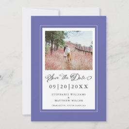 フォトペリウィンクルブルーシック結婚ズ セーブザデート