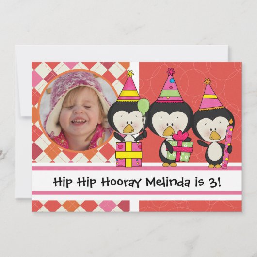 フォトペンカスタマイズギンズ誕生日招待状 招待状 (正面)