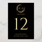 フォトホイエレガントル実在プ式テーブル番号カード 箔招待状 (正面)