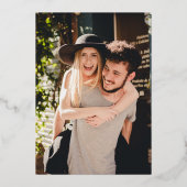 フォトホイエレガントル実在プ式テーブル番号カード 箔招待状 (裏面)