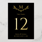 フォトホイエレガントル実在プ式テーブル番号カード 箔招待状 (正面)