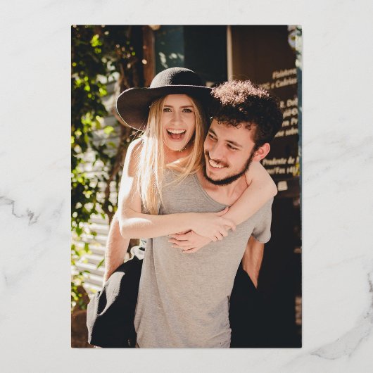 フォトホイエレガントル実在プ式テーブル番号カード 箔招待状 (裏面)