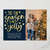 フォトホイルモダンすてきホリデーカード 箔シーズンカード (正面)