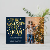 フォトホイルモダンすてきホリデーカード 箔シーズンカード (立ち正面)