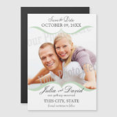 フォトホタテのフレームMint日付を保存 マグネット招待状 (正面/裏面)