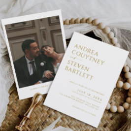 フォトホッエレガントトシャンパンボホニュートラル結婚ズ 招待状