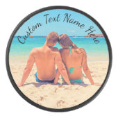 フォトホッケーパックカスタム文字名 アイスホッケーパック (正面)