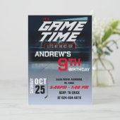 フォトホッケー誕生日付きパーソナル招待状 招待状 (スタンド正面)