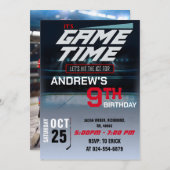 フォトホッケー誕生日付きパーソナル招待状 招待状 (正面/裏面)