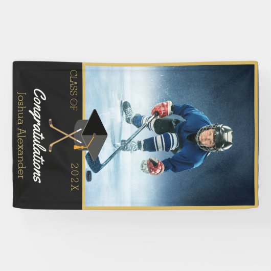 フォトホッケー選手の卒業祝い 横断幕 (横)