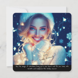 フォトホリかわいらしティエレガントークリスマスカード 招待状