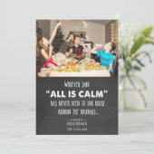 フォトホリデーおもしろいクリスマスチョークグリーティングカード (スタンド正面)