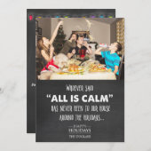 フォトホリデーおもしろいクリスマスチョークグリーティングカード (正面/裏面)