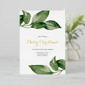 フォトホリデーカードウォーターカラーボタニカル 箔シーズンカード (立ち正面)