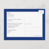 フォトホリデーカードグリッター式金ゴールドネイビーブルー シーズンポストカード (裏面)