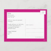 フォトホリデーカードシャルボードグリッター型ピンク シーズンポストカード (裏面)