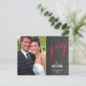 フォトホリデーカードシャルボードグリッター型レッド シーズンポストカード (スタンド正面)