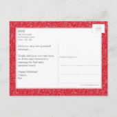 フォトホリデーカードシャルボードグリッター型レッド シーズンポストカード (裏面)