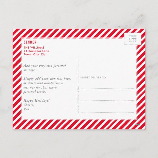 フォトホリデーカードフェスティバルタイポグラフィああ何おもしろい シーズンポストカード (裏面)