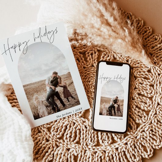 フォトホリデーカード |アーチ型フォトクリスマスカード サンキューカード