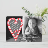 フォトホリデーカード：キャンディーケーンハート写真 シーズンカード (スタンド正面)