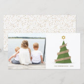 フォトホリデーカード |クリスマス紙ツリー シーズンカード (正面/裏面)