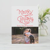 フォトホリデーカード:タイポグラフィメリークリスマス シーズンカード (スタンド正面)