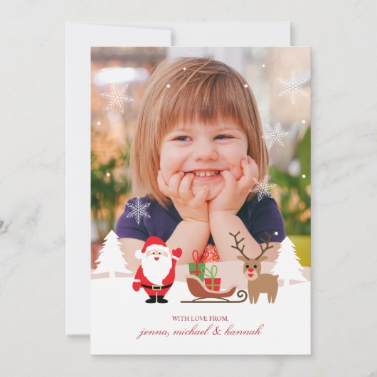 フォトホリデーカード |バッファローチェックサンタフランネル シーズンカード (正面)