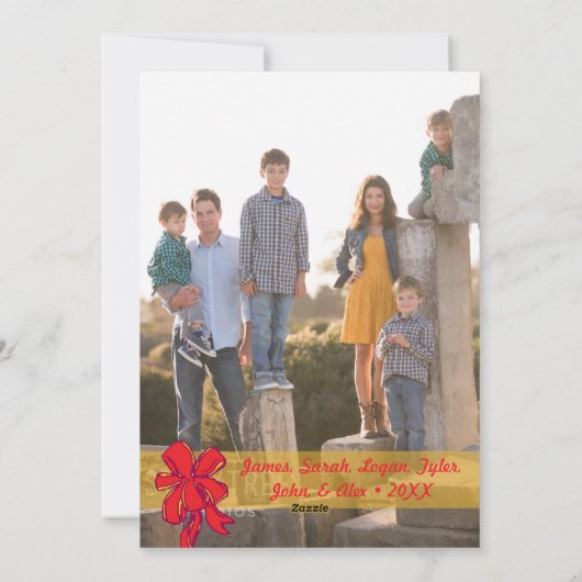 フォトホリデーカード：メリークリスマスリース写真 シーズンカード (裏面)