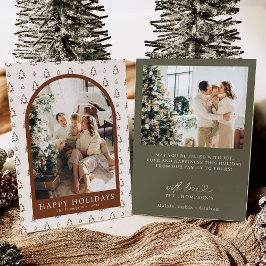 フォトホリデーカード、モダンクリスマスカード 招待状