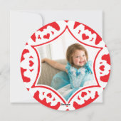 フォトホリデーカード：レッドメリークリスマススノーフレーク シーズンカード (裏面)