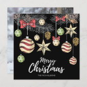 フォトホリデーカード |ヴィンテージオーナメント シーズンカード (正面/裏面)