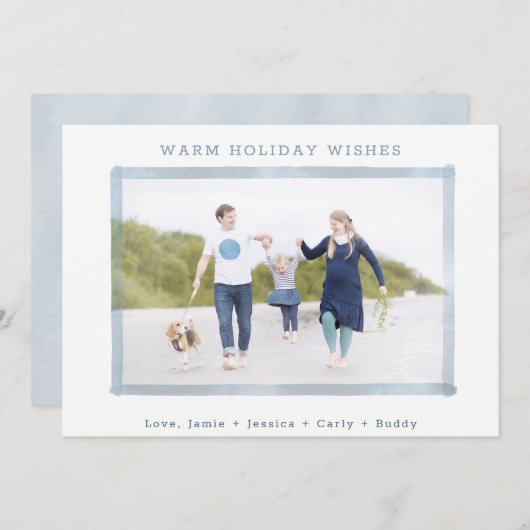フォトホリデーカード|沿岸ビーチクリスマス シーズンカード (正面/裏面)