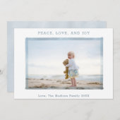 フォトホリデーカード|沿岸ビーチ平和愛の喜び シーズンカード (正面/裏面)