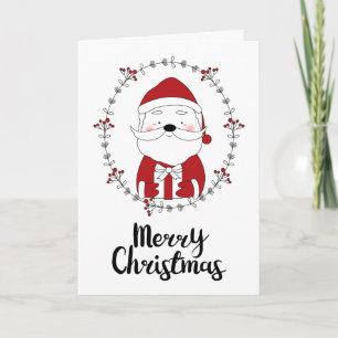 フォトホリデーカード Merry Christmas Doodle Santa シーズンカード