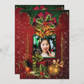 フォトホリデークリスマスグリーティングカード シーズンカード (正面/裏面)