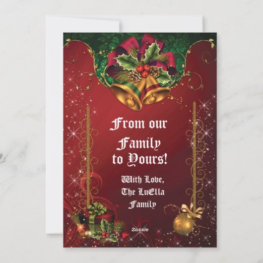 フォトホリデークリスマスグリーティングカード シーズンカード (裏面)