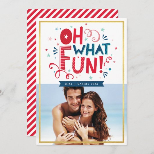 フォトホリデータイポグラフィクールフェスティバルああ何おもしろい シーズンカード (正面/裏面)