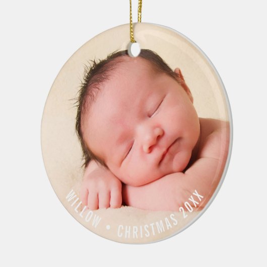 フォトホリデーデコーシンプルルのクリスマスツリーパターン セラミックオーナメント (左)