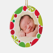 フォトホリデーデコーブライトカラフルボーブルリース セラミックオーナメント (右)